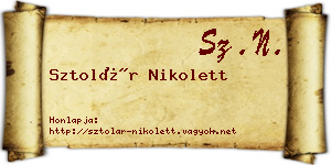 Sztolár Nikolett névjegykártya