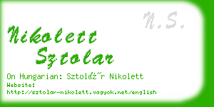 nikolett sztolar business card